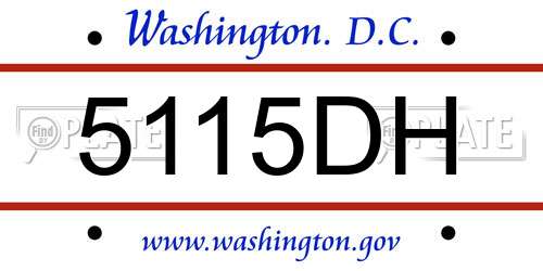 5115DH District Of Columbia License Plate