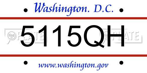 5115QH District Of Columbia License Plate