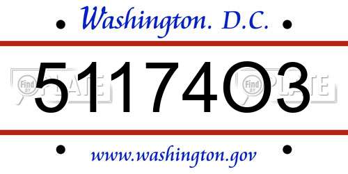 51174O3 District Of Columbia License Plate