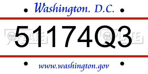 51174Q3 District Of Columbia License Plate