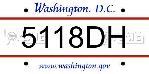5118DH District Of Columbia License Plate