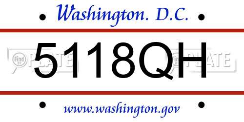 5118QH District Of Columbia License Plate