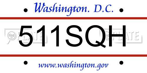 511SQH District Of Columbia License Plate