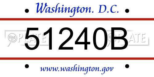51240B District Of Columbia License Plate