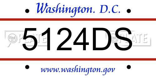 5124DS District Of Columbia License Plate