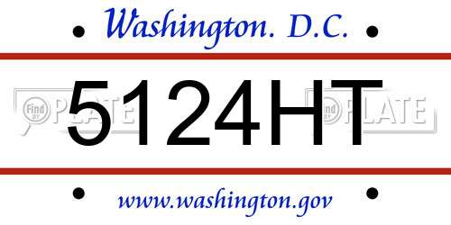 5124HT District Of Columbia License Plate