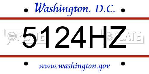 5124HZ District Of Columbia License Plate
