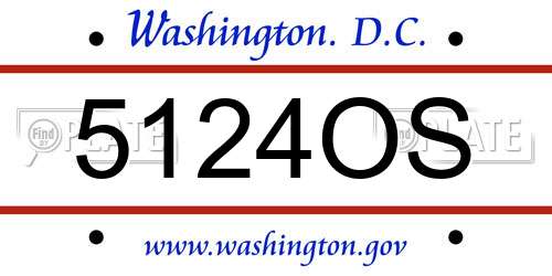 5124OS District Of Columbia License Plate