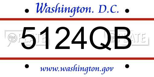 5124QB District Of Columbia License Plate