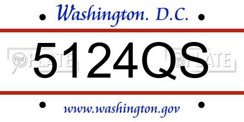 5124QS District Of Columbia License Plate