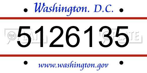 5126135 District Of Columbia License Plate