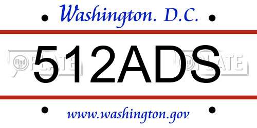 512ADS District Of Columbia License Plate