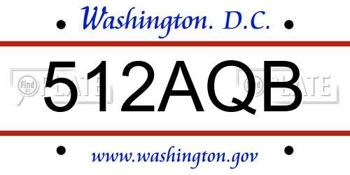 512AQB District Of Columbia License Plate