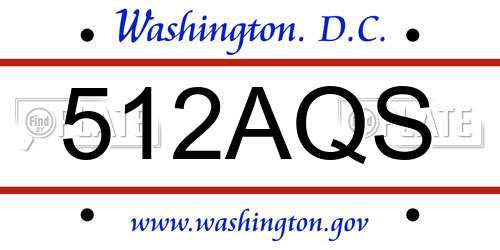 512AQS District Of Columbia License Plate