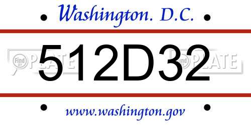 512D32 District Of Columbia License Plate
