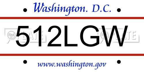 512LGW District Of Columbia License Plate
