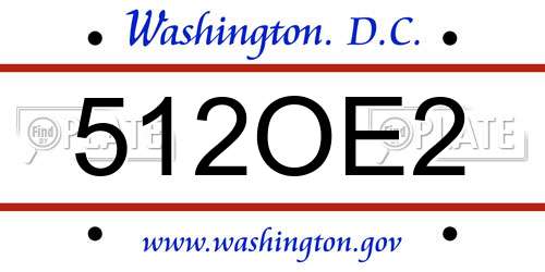 512OE2 District Of Columbia License Plate