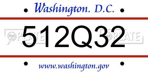 512Q32 District Of Columbia License Plate