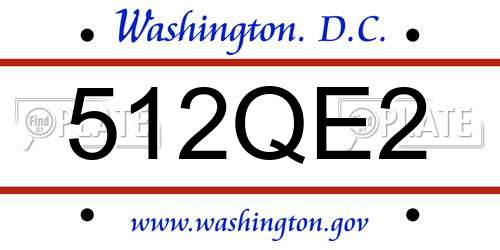 512QE2 District Of Columbia License Plate