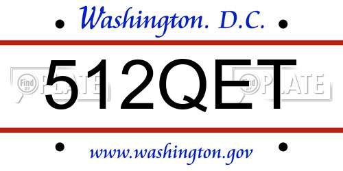 512QET District Of Columbia License Plate