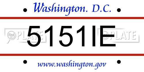 5151IE District Of Columbia License Plate