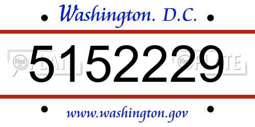 5152229 District Of Columbia License Plate