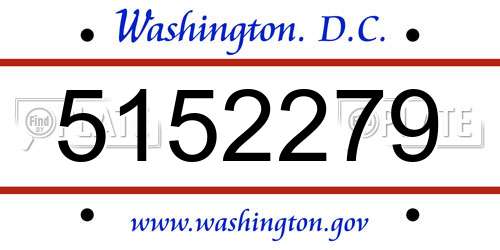 5152279 District Of Columbia License Plate