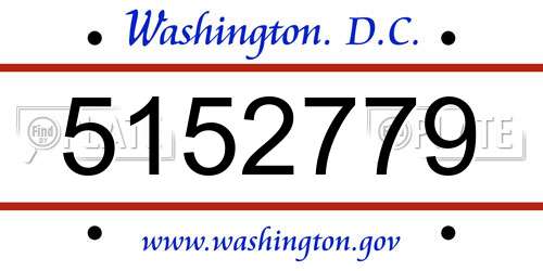5152779 District Of Columbia License Plate