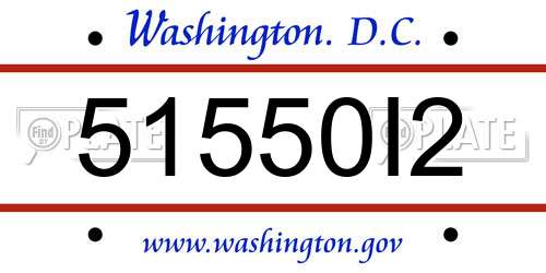 51550I2 District Of Columbia License Plate