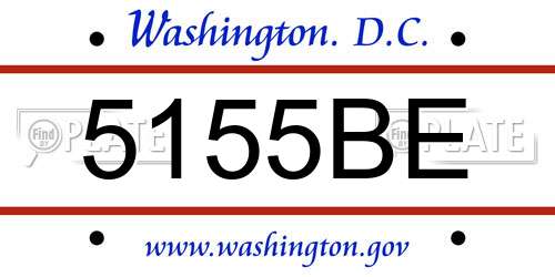 5155BE District Of Columbia License Plate