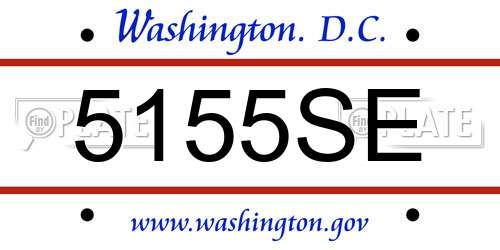 5155SE District Of Columbia License Plate