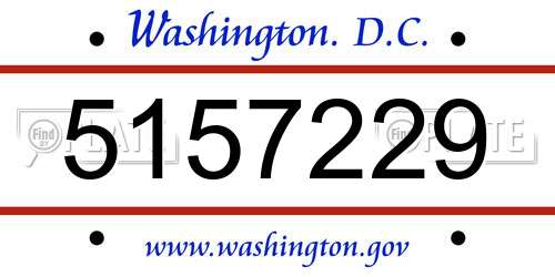 5157229 District Of Columbia License Plate