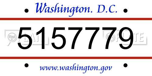 5157779 District Of Columbia License Plate