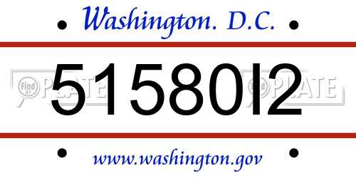51580I2 District Of Columbia License Plate