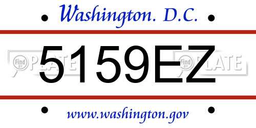 5159EZ District Of Columbia License Plate