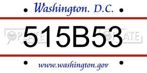 515B53 District Of Columbia License Plate