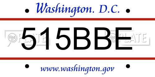 515BBE District Of Columbia License Plate