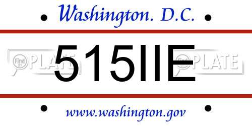515IIE District Of Columbia License Plate