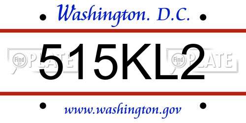 515KL2 District Of Columbia License Plate