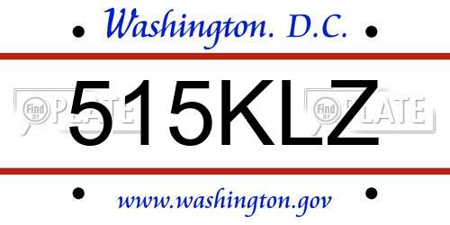 515KLZ District Of Columbia License Plate