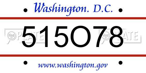 515O78 District Of Columbia License Plate