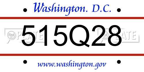 515Q28 District Of Columbia License Plate