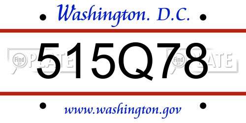 515Q78 District Of Columbia License Plate