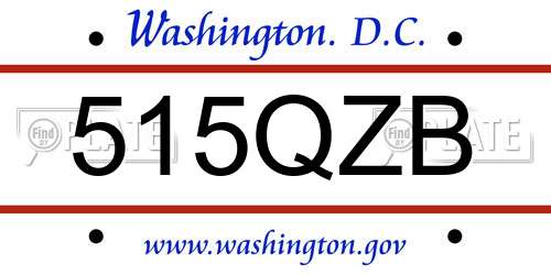 515QZB District Of Columbia License Plate