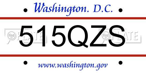 515QZS District Of Columbia License Plate
