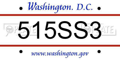 515SS3 District Of Columbia License Plate