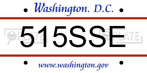 515SSE District Of Columbia License Plate