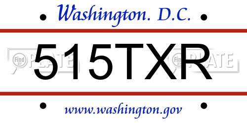 515TXR District Of Columbia License Plate
