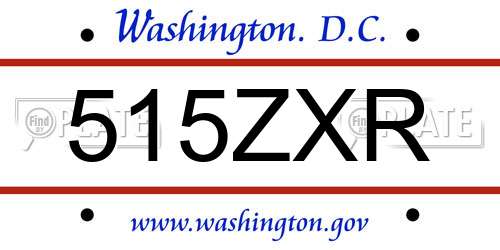 515ZXR District Of Columbia License Plate