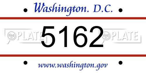 5162 District Of Columbia License Plate